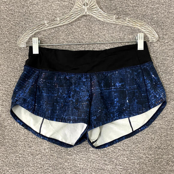 Lululemon Women’s Size 4 Blue Print Lined Speed Shorts - Spring / Summer - Picture 1 of 11